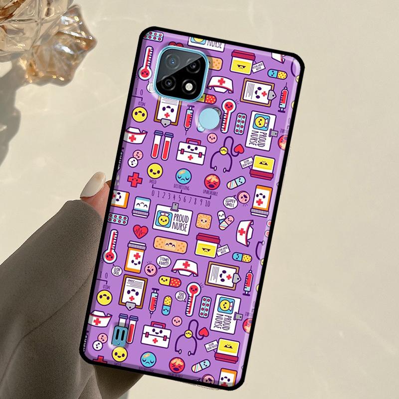 Medicine Doctor Nurse For Realme C55 C51 C21Y C25S C75 C67 C61 C53 13 12 10 11 14 Pro Plus GT 6T 6 5 GT7 Pro Case