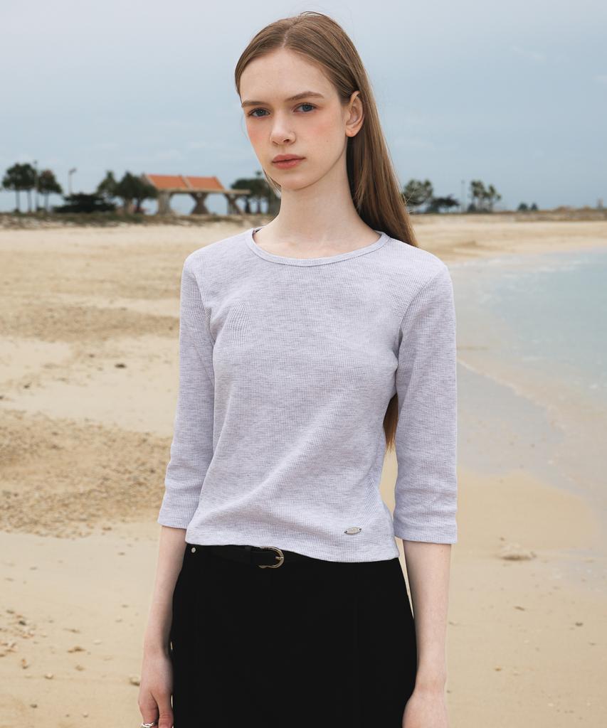 DEHEVE Basic Waffle T-Shirt [Gray]
