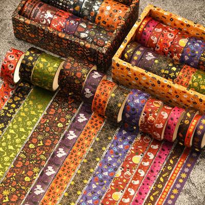 14 rollen Halloween Party Serie Washi Tape Set Goldprägung Kürbis Geist Klebepapier Masking Tapes Dekoration Aufkleber