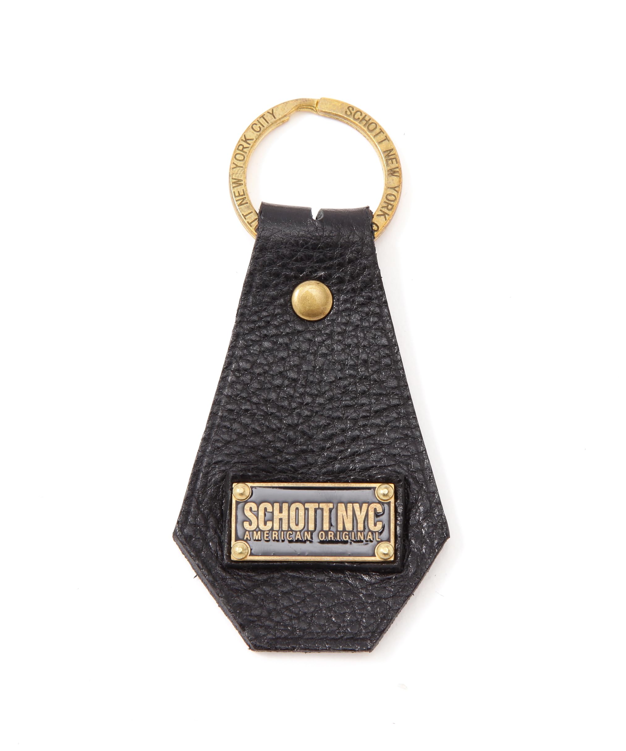 

Schott Leather Key Ring, Men s, F 010, Black, 782-5970033