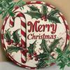 Vintage Christmas Metal Sign Candy Cane Holly Berry Decor Kitchen Wall Art Gift