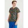 Dinosaur Patterned Lycra Fabric Surgical Single Top V-neck Uniform