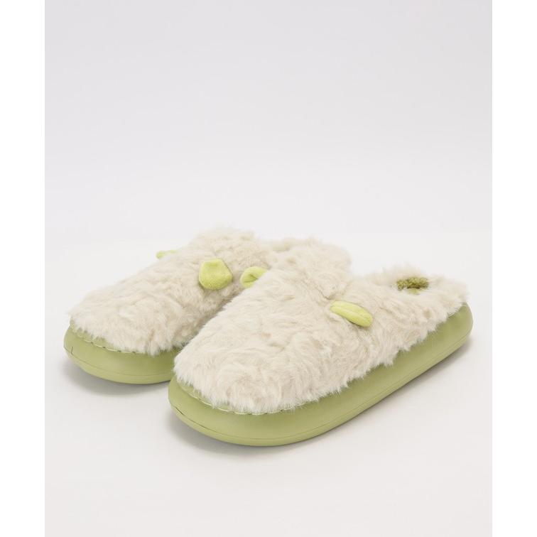 Boa Volume Flat Slippers with Ears, Women's Shoes, Shoes, Slippers, Spring, Autumn, Winter, Cold Protection, Warm, Fluffy, Fluffy, Cold Prevention,