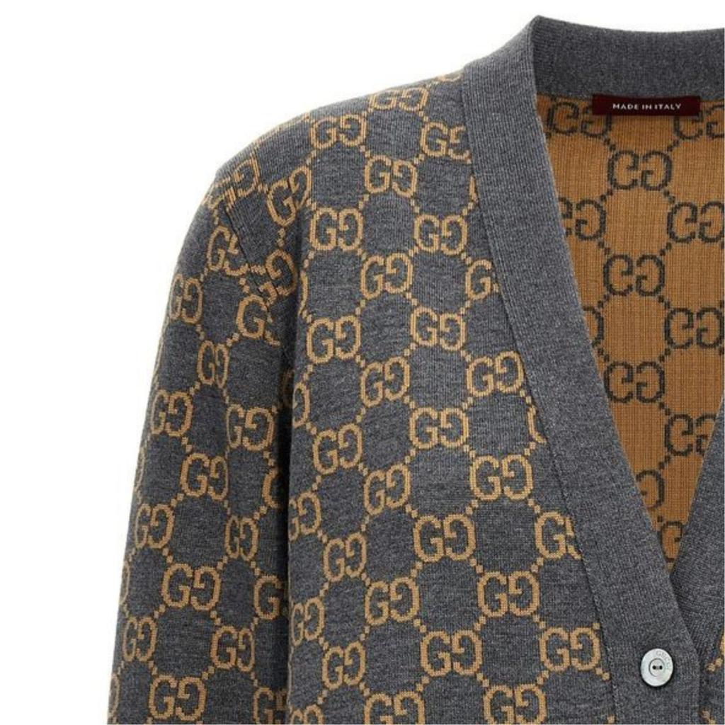 GUCCI Reversible Gg Jacquard Button Up Cardigan 798157-XKD8T-1013