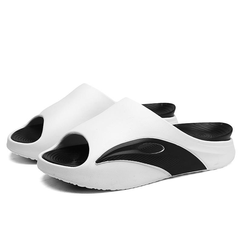 Printemps nouveau hommes un mot traîner fond épais antidérapant couleur contrastée décontracté et léger vêtement d'extérieur pantoufles cool