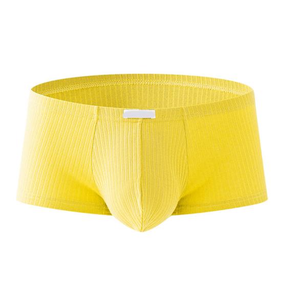 Boxer da uomo, intimo, vita bassa, tinta unita, pantaloncini a coste, slip, asciugatura rapida, convessi a U, mutandine sottili