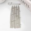 DIY Long Tassel Chain Brooche Exaggerated Handmade Bead Brooche New Rice Bead Brooches for Women