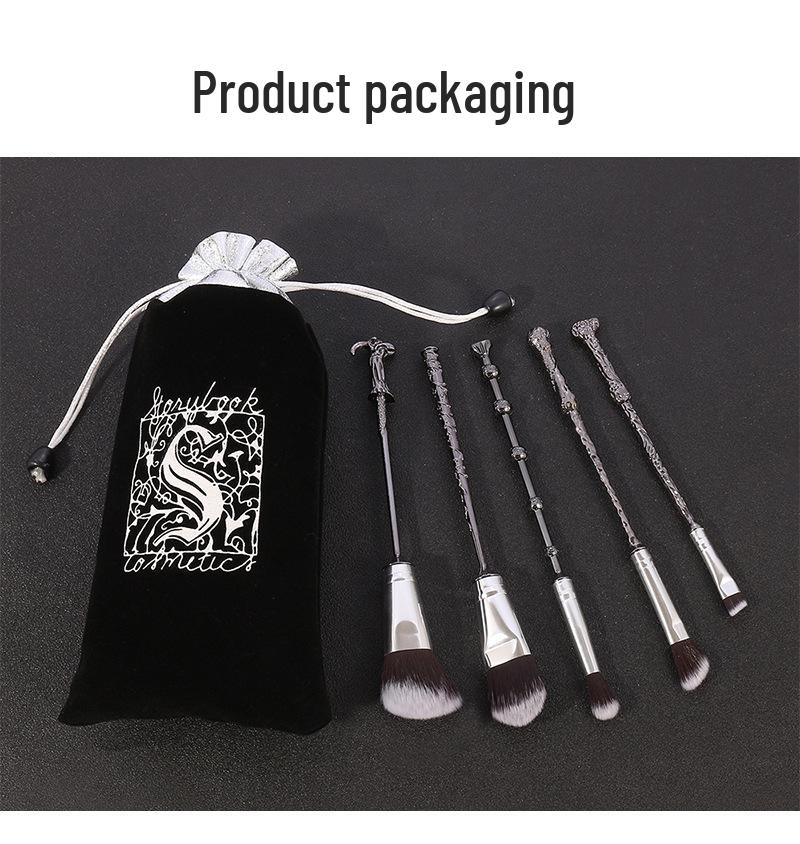 Harry Potter Makeup Brush Set: Hermione Wand, Magic Wand Brushes, Blush & Angled Eyebrow Brush