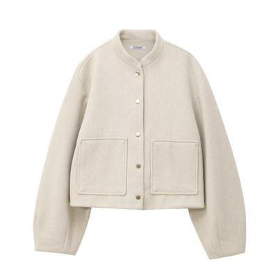 Ladies' Solid Color Fashionable Long Sleeved Button Jacket