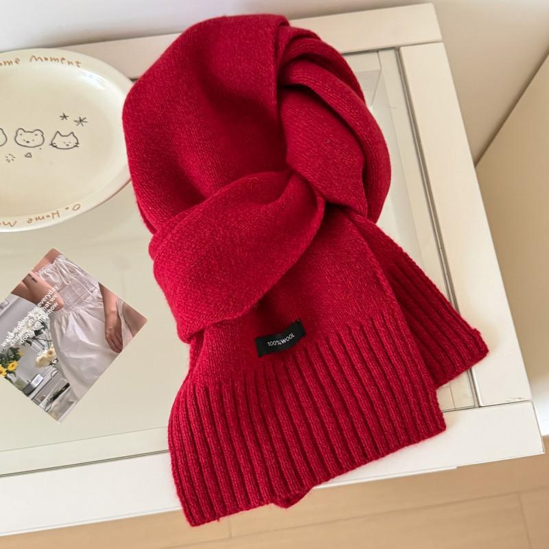 Unisex Wool Knit Scarf Soft Thick Warm Winter Students Daily Wear