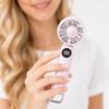 Portable Mini Handheld Fan with Digital Display Rechargeable Battery Operated Five Speed Settings Compact Design Long Lasting 3 To 6 Hours Runtime