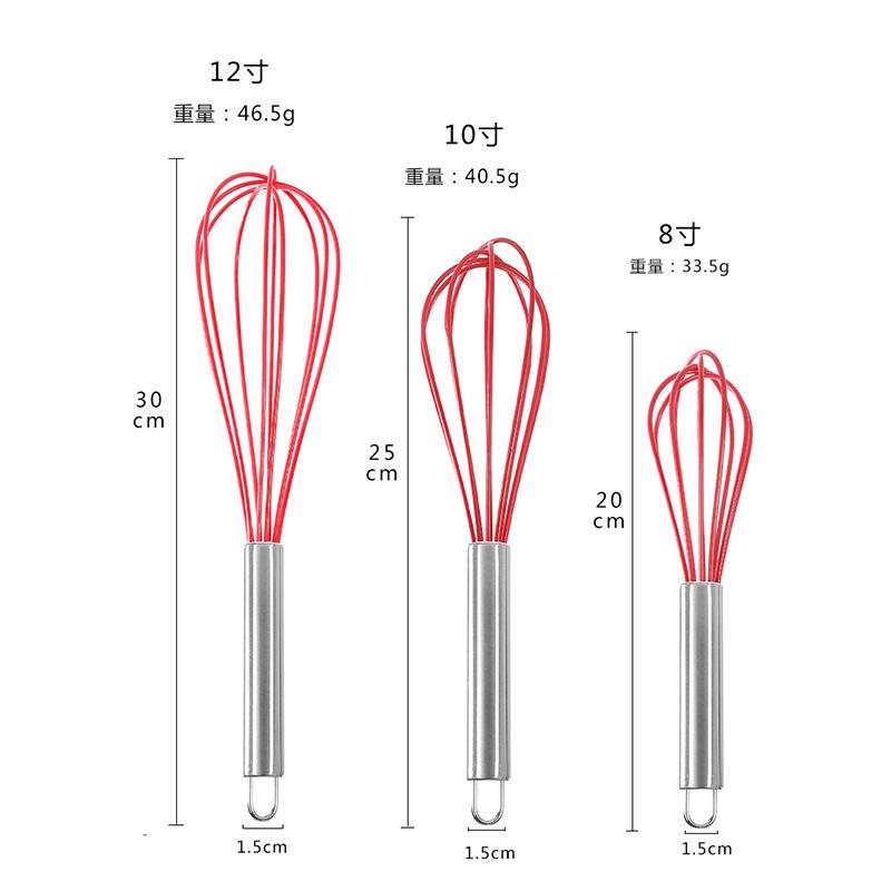 Hot 8/10/12 Inch Stainless Steel Egg Stirring Balloon Whisk Manual Egg Beater Mixer Kitchen Baking Utensil Cream Butter Whisk
