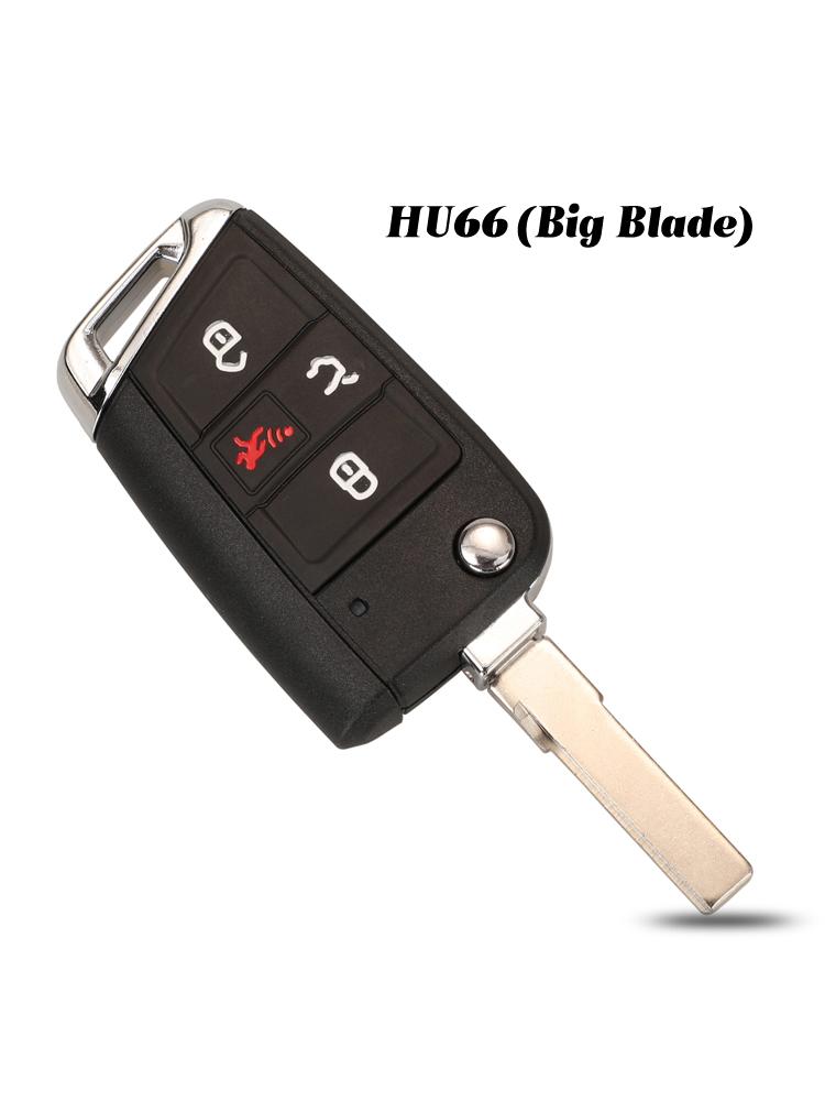 jingyuqin 4 Buttons Flid Folding Car Key Fob Shell For VW Polo 2016 2017 Golf 7 MK7 For Skoda Octavia Combi A7 Case Blank
