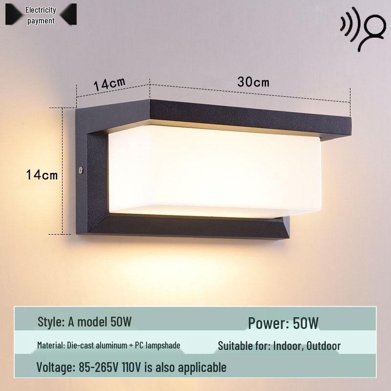 Waterproof Minimalist LED Wall Light with Smart Sensor for Outdoor Use