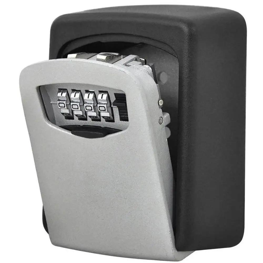 Wall Mounted Key Storage Organizer Boxes with 4 Digit Combination Lock Spare Keys Organizer Boxes Metal Secret Safe Box