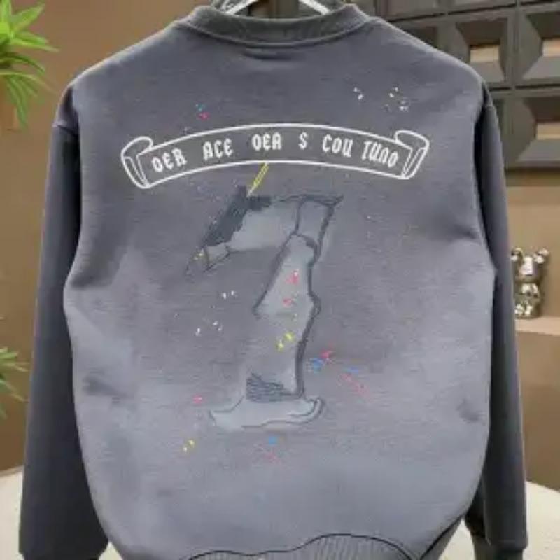 Nowa Jesienna Modna Marka Bluza z Okrągłym Dekoltem z Nadrukiem Cyfrowym Męska Casualowa Modna Koszulka z Okrągłym Dekoltem Koszula Casualowa