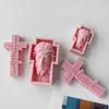 Crosses Sculpture Candle Silicone Mold Human Portrait Abstract Scented Candle Plaster Resin Mould Handmade Craft Decors
