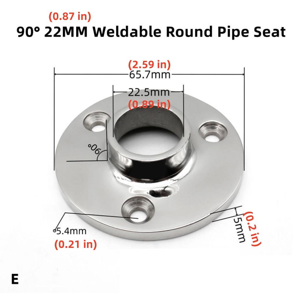 Suport tub rotund sudabil Balustradă punte iaht marin Suport balustradă Hardware Fitinguri oțel inoxidabil 316