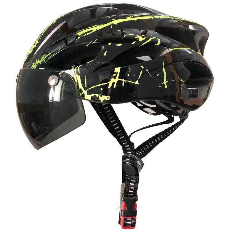 Mountainbikehelm mit integrierter Brille Fahrhelm Rennradhelm für Damen und Herren