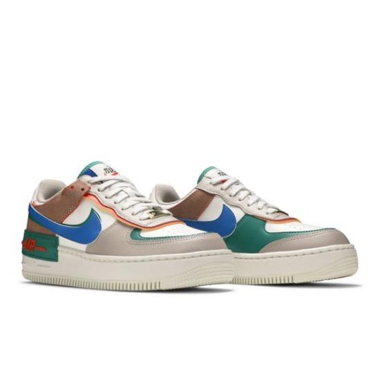 

Nike Женские Air Force 1 Shadow Sail Signal Blue Green CI0919-109 EU 36 зелёный/синий