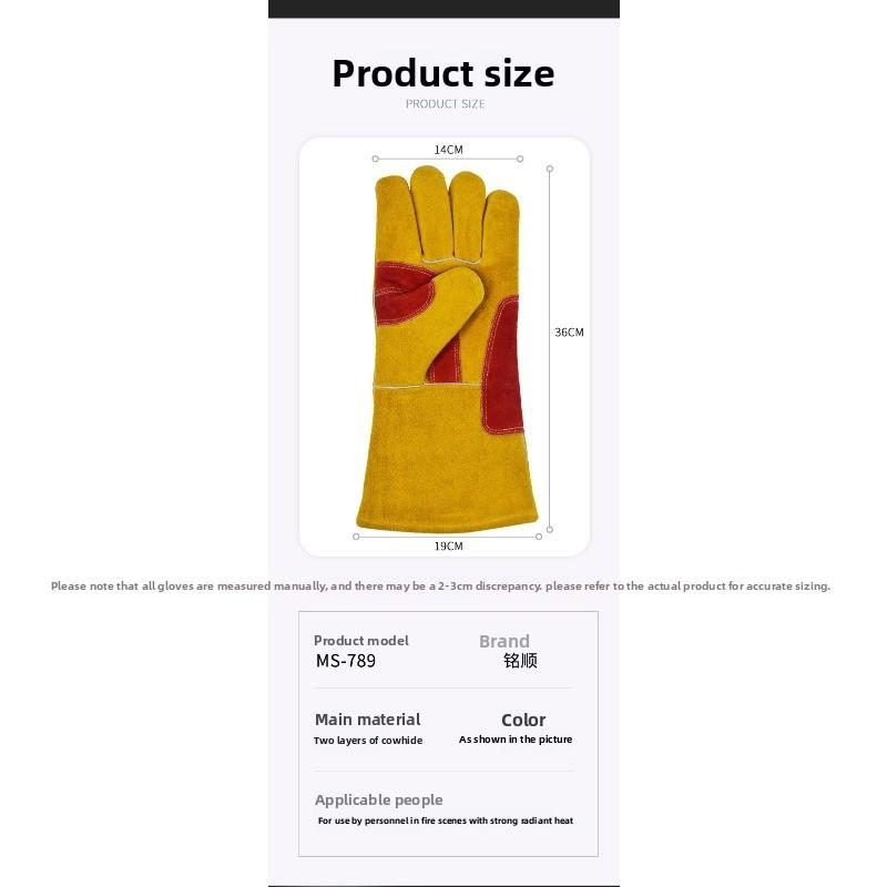 Cowhide welding gloves 789 non-slipabrasion resistant heat-resistant high temperature handling machinery maintenance labor protection gloves