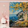 Mediterranean Lemon Cartoon Shower Curtain - Water-Repellent And Leak-Resistant, Mold And Mildew Resistant For