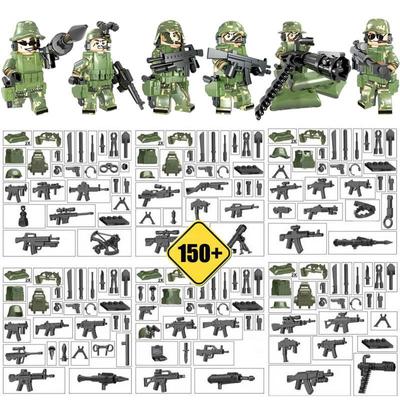 6PCS/set CrossFire 150+Accessories Set Camouflage Dolls Building Blocks City Police Bricks Mini Figures Gift Toys for Childrens