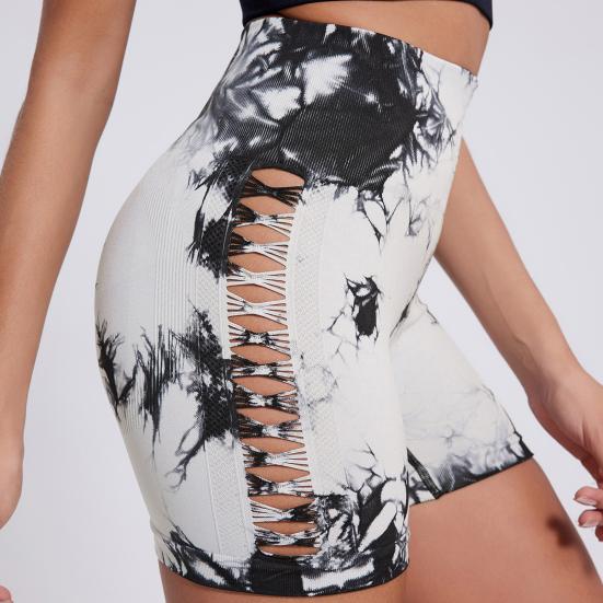 Short de Yoga, élasticité fine, contrôle du ventre, teinture creuse, sans couture, séchage rapide, haut Anti-exposition, fesses