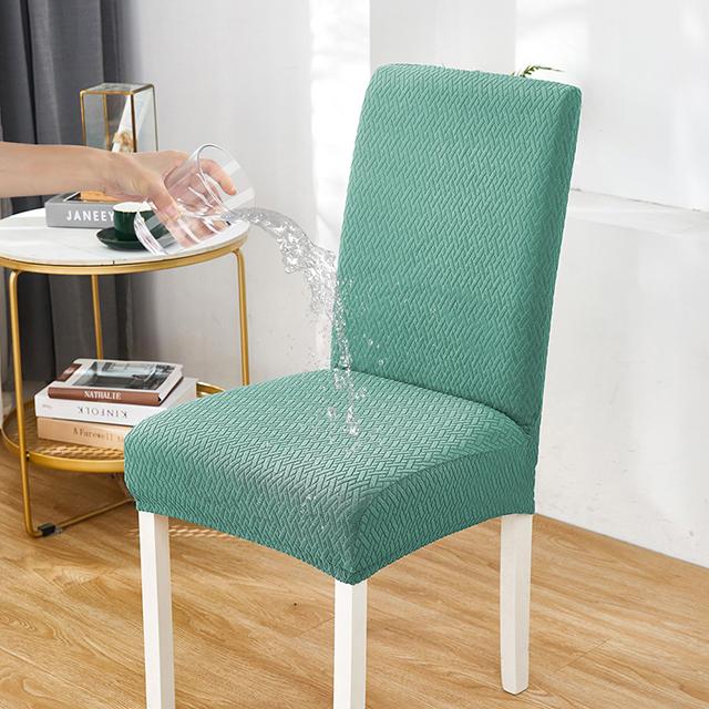 

Новые водонепроницаемые жаккардовые чехлы на стулья для столовой, мягкий эластичный чехол для столовой, моющийся съемный чехол для стула 1-PCS светло-зеленый