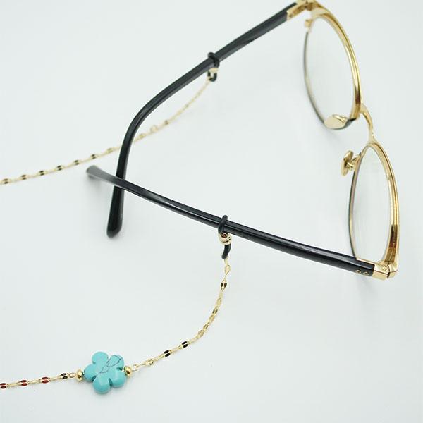 Teulejyu Flower Turquoise Surgical Glasses Chain