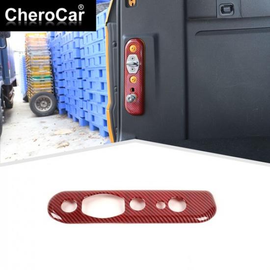 Red Carbon Fiber Tailgate Trunk Door Lock Panel Cover Trim For Ford Bronco +