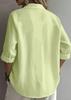 2026 European & American Women's Linen Casual Lapel Shirt - Solid Color, Long Sleeve, Spring Collection