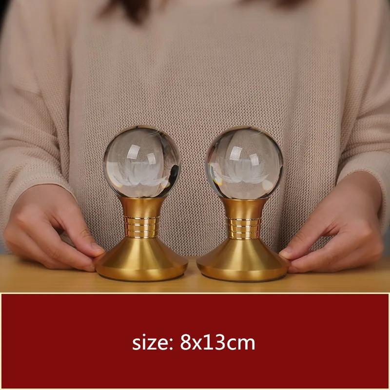 2pcs Chinese Crystal Candle Holder Ornaments Colorful Simulated Candlestick Buddha Hall Worship Home Decor Buddhist Accessories