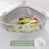 Coș de scurgere pentru chiuvetă de bucătărie din oțel inoxidabil Coș de scurgere triunghi pentru alimente, coajă de legume, filtru de ouă, organizator de depozitare, raft de bucătărie, rack de scurgere