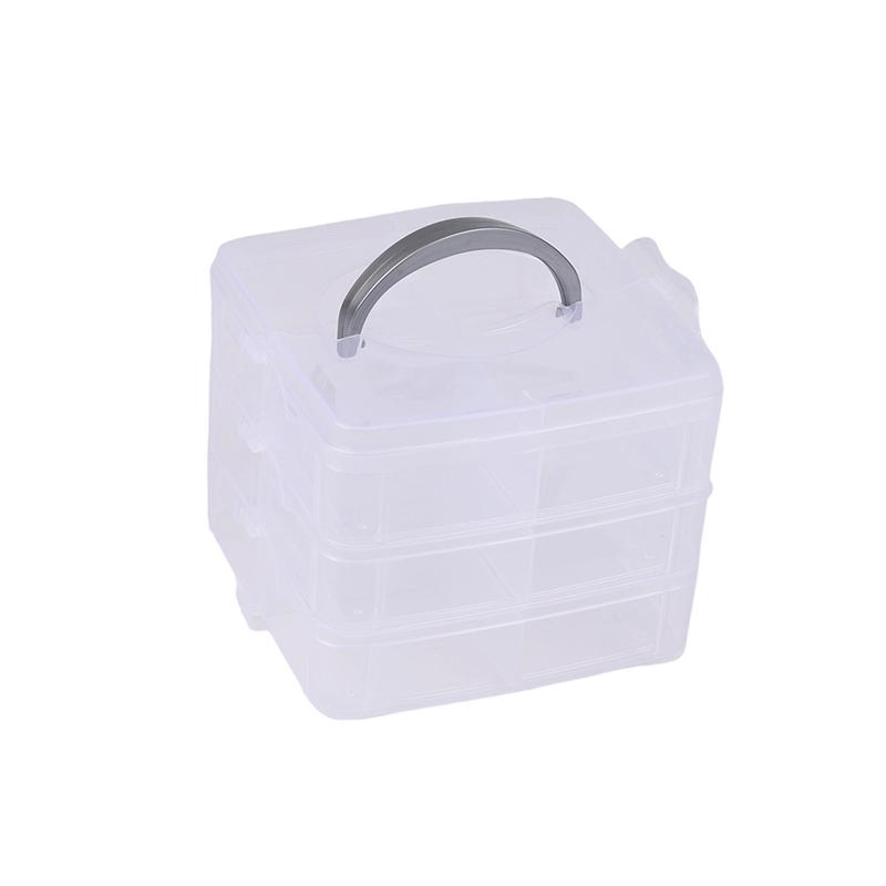 3 Layers Transparent Plastic Jewelry Storage Box Large-Capacity Finishing Box Necklace Ring Stud Earrings Box Ornament Box