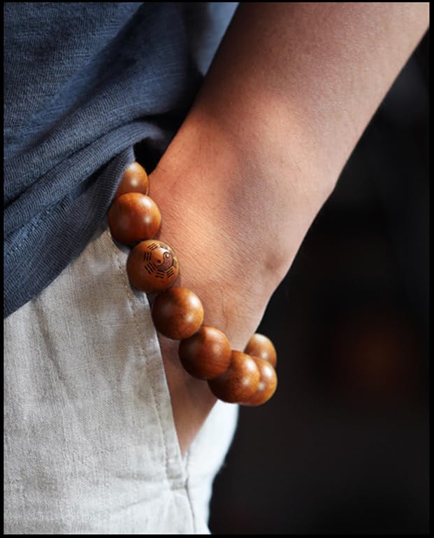 Mala Bead Prayer Bead Prayer Bead Bracelet Prayer Bracelet Prayer Amulet for Men and Lightning Tanned Wooden Buddha Ten Sutra Yc02023 Bracelet,