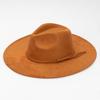 9.5Cm Big Edge Peach Heart Top Hat, Suede Felt Hat, Retro Fashion Big Eaves Hat, Flat Edge Gentleman'S Hat
