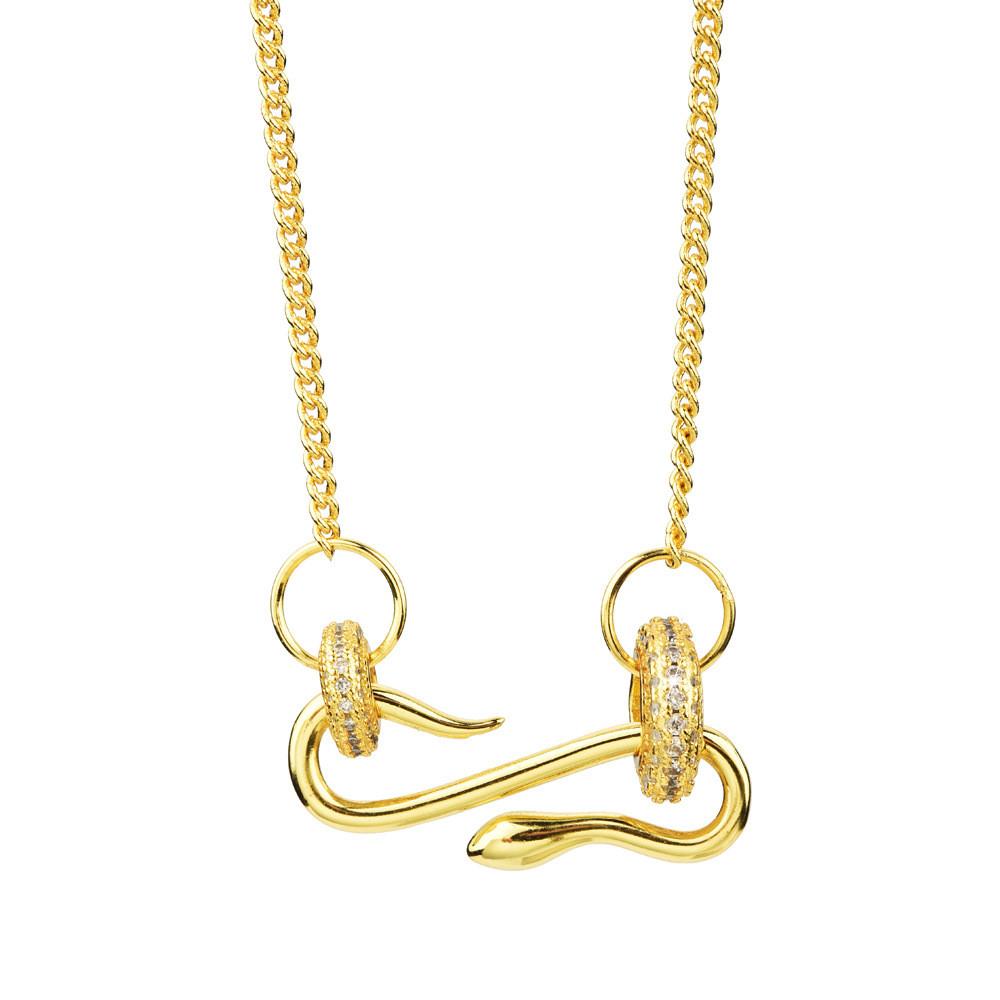 Inspired Eyecatching Snake Choker Necklace For Women In Stylish Gold And Finish Silver