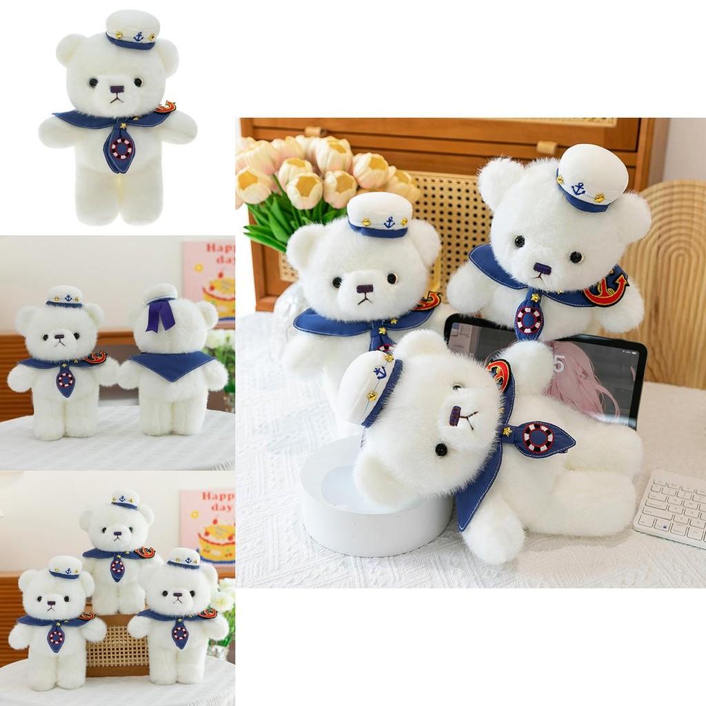 Cute Cartoon Sailor Suit Teddy Bear Plush Doll Children Companion Toy For Kids Gift And Collectors
