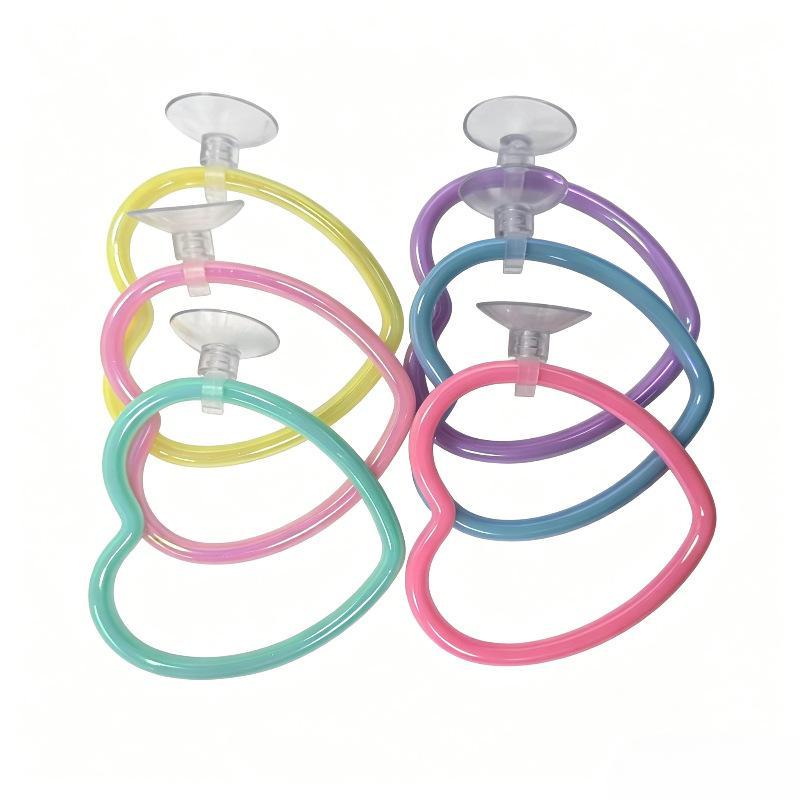 Betta Exercise Ring 1/6Pcs Suction Cup Heart Shaped Fish Training Toy for Home Aquarium Fish Tank Decor