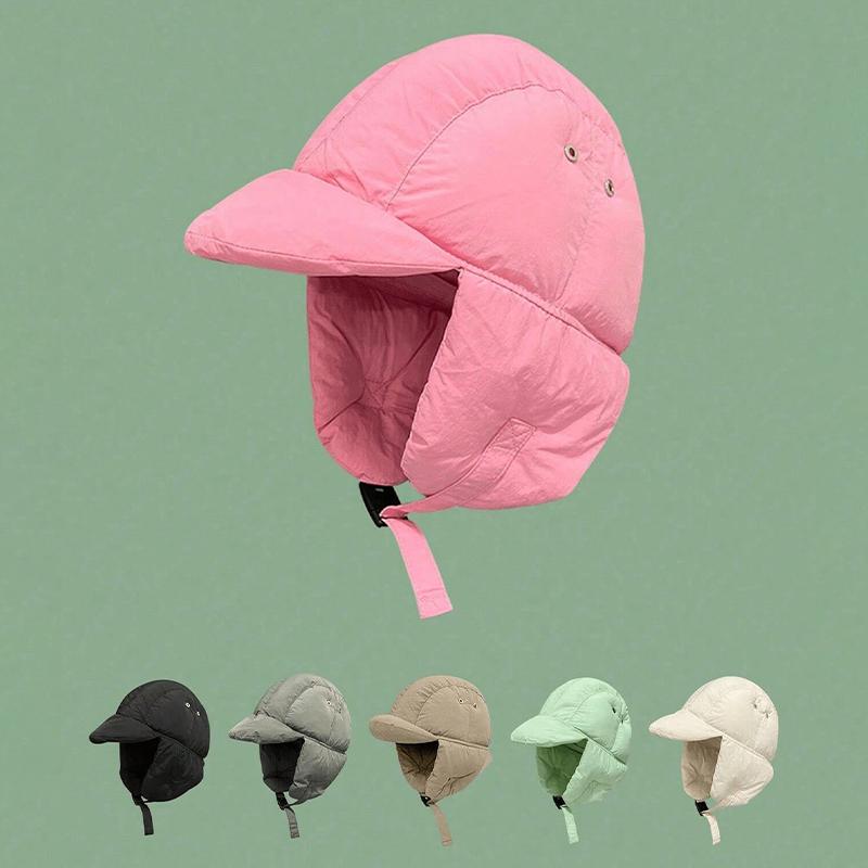Men's and Women's Winter Thicken Solid Color LeiFeng Hat Warm and Cold Proof Ear Protection Versatile Flying Hat Outdoor Cycling