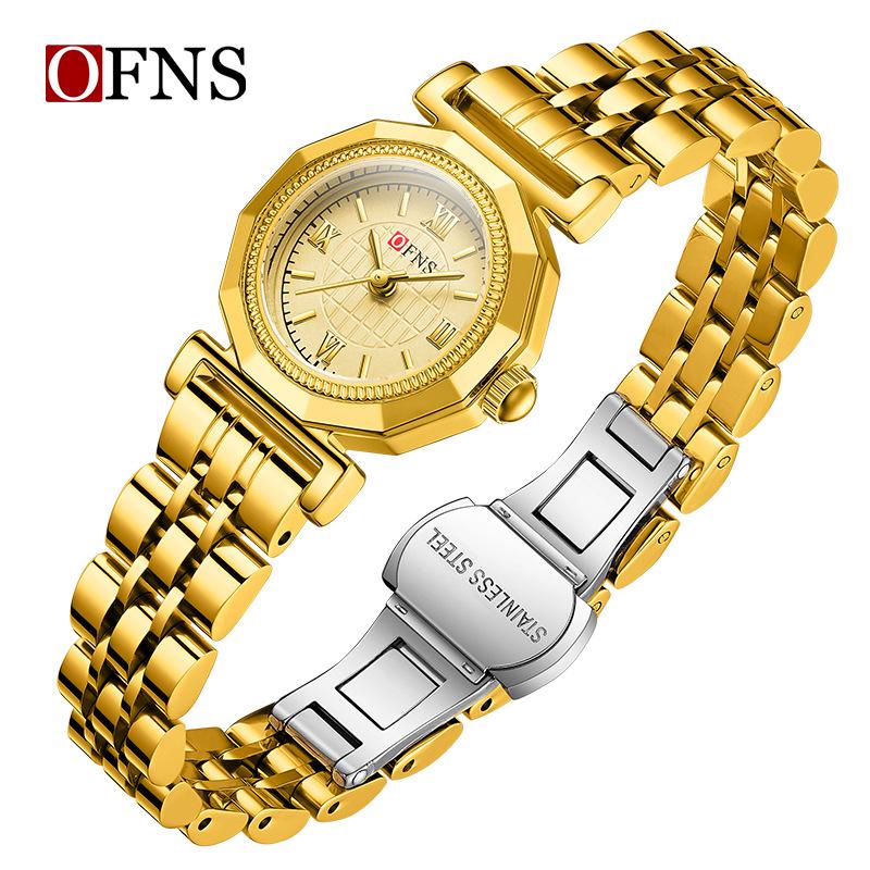 Ofns Women's Vintage Roman Numeral Quartz Watch Fashion Retro Dial, Waterproof, Small Casual Everyday Wristwatch for Ladies