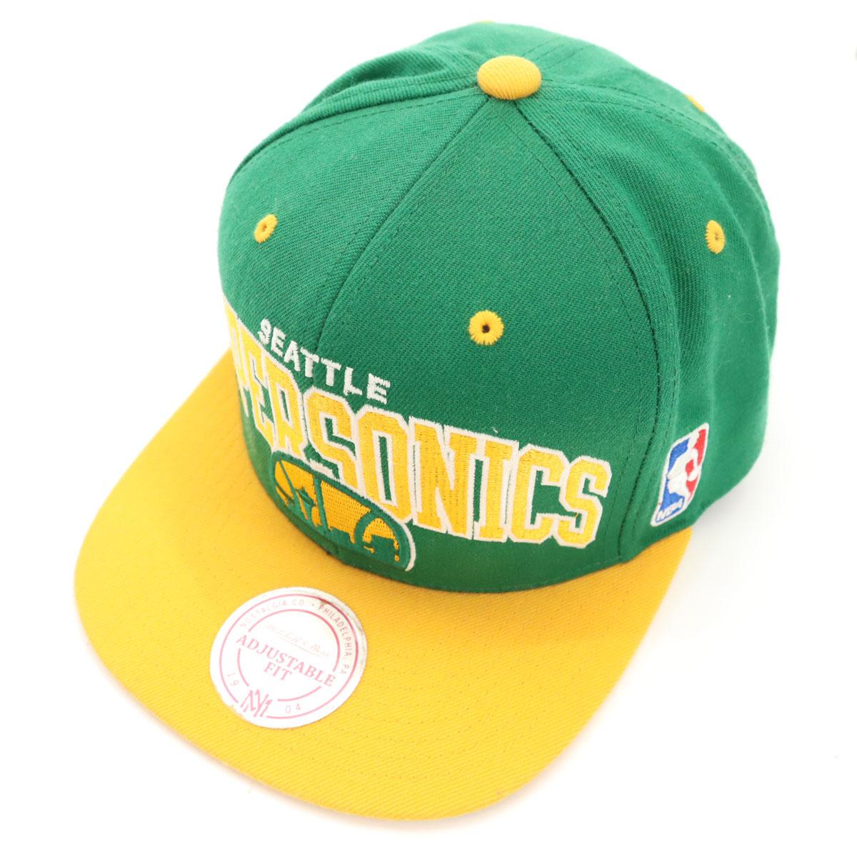 

Mitchell&Ness Шерстяная кепка NBA Seattle SuperSonics Двухцветная Снэпбэк Мужская Б/у