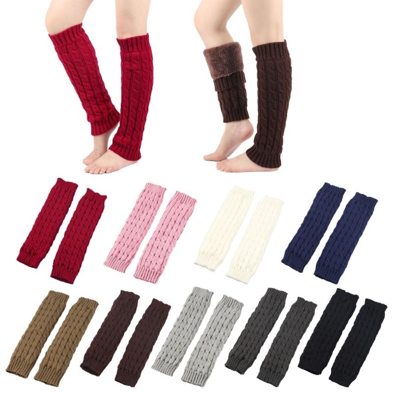 Gestrickter Beinwärmer Damen Balletcore Langer Beinwärmer mit flauschigem Innenfutter für Mädchen Balletcore Strümpfe Handgelenkwärmer Handschuhe