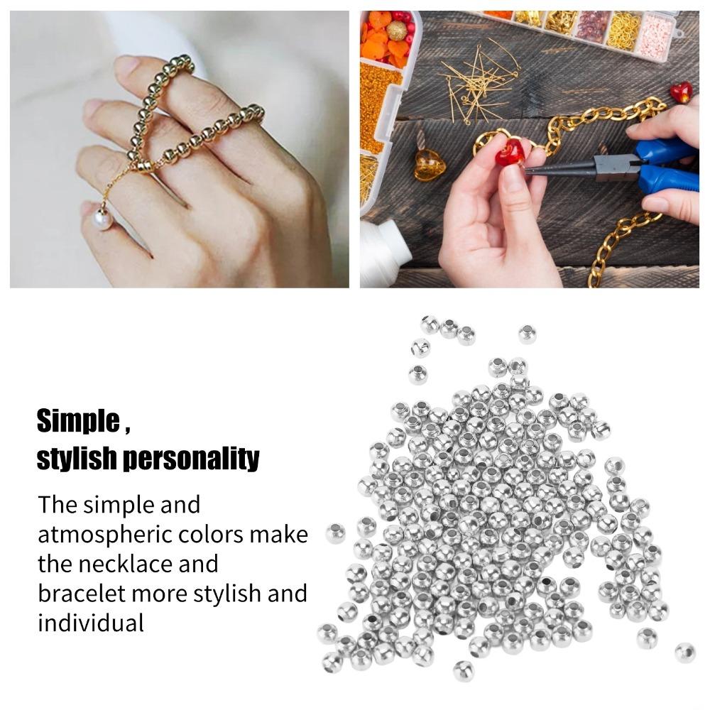 200pcs Smooth Round Seed Beads 4mm Size Spacer Beads Jewelry Tools Partition Beads  Necklace Making