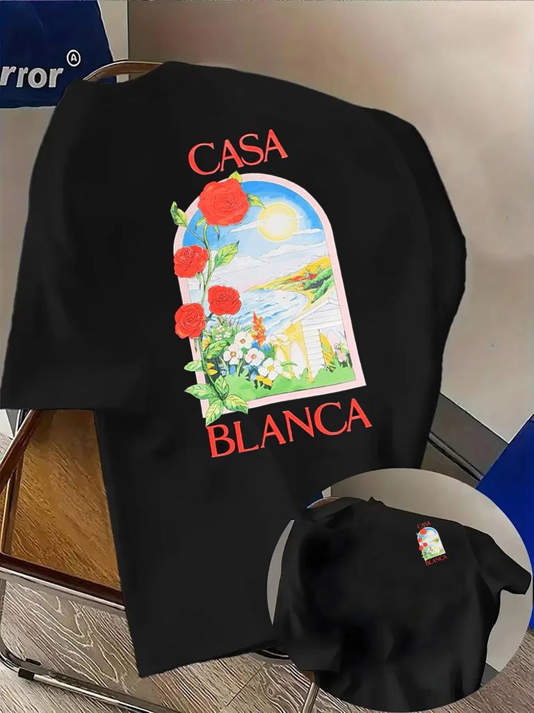 Cs Aesthetic Architectural Graphic Top Casual Round Neck Short Sleeve Tee Summer Neutral Streetwear Cotton Unisexs Tshirt