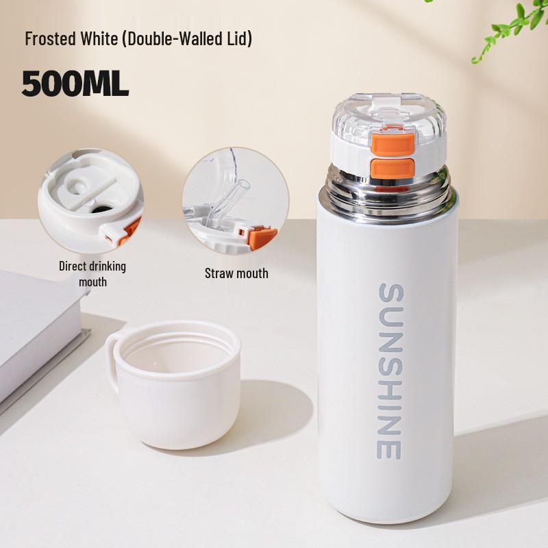New Home Dual-Use Insulated Stainless Steel Children's Cup 316: Stylish, Portable, Bouncing Lid