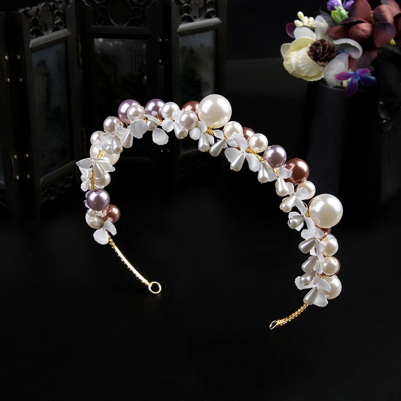 Rhinestone pearl high-end hair band bridal wedding crown headgear headband accessories