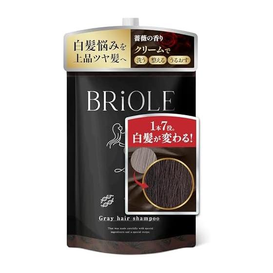 [Renewal / 7 functions in 1 / Gray hair care] Gray hair dye shampoo cream shampoo henna color treatment Shiragazome Women s Men s BRiOLE Brown 250g
