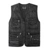 Men's Vest Outerwear Denim Waistcoat Deep Blue Color Sleeveless Jacket Multi-pocket Trucker Biker Jeans Jacket Waistcoat Gilet